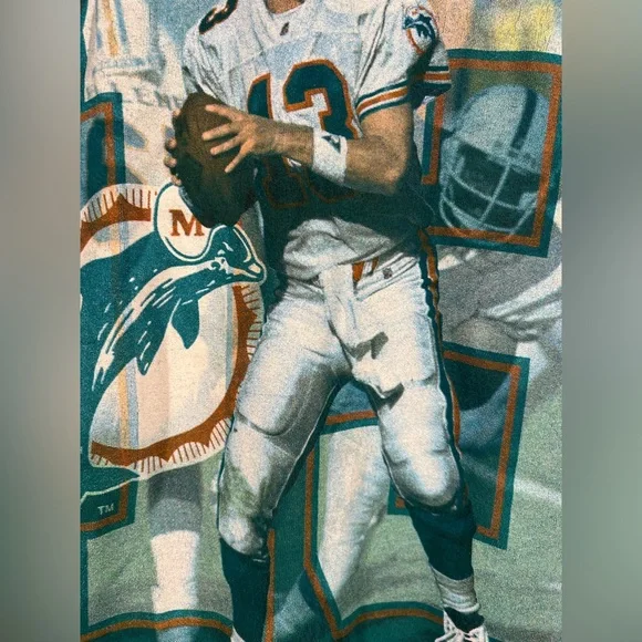 Vintage 1996 Dan Marino Miami Dolphins Single Stitch T Shirt Men’s 2XL USA - Picture 11 of 16